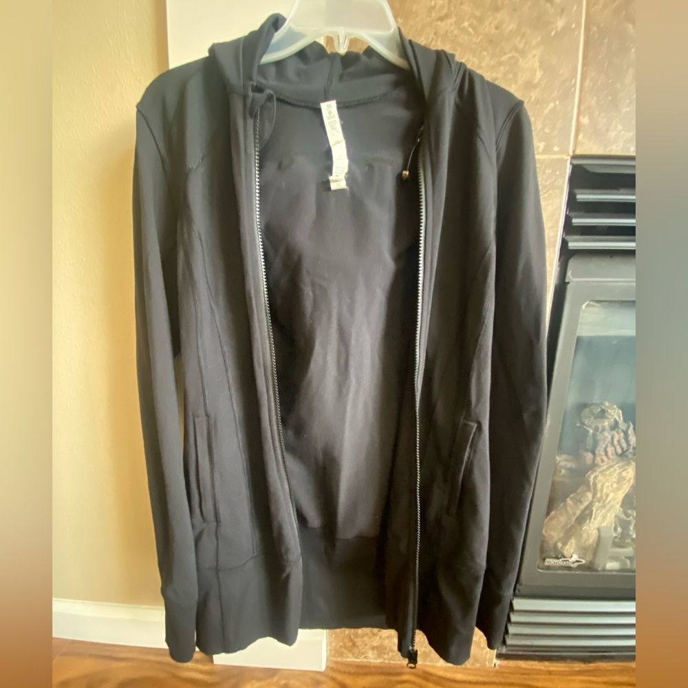 Lululemon size 10 long zip up.  Black. Double zipper